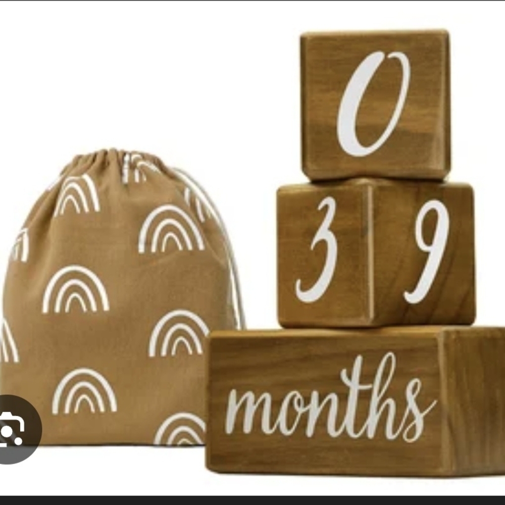 Pondering Pine Wooden Milestone Blocks with Pouch